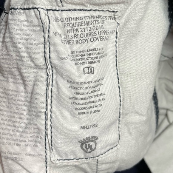 Carhartt FR Flame Resistant Cat 2 Work Pants Mens 38x34 Navy Blue - Picture 8 of 11